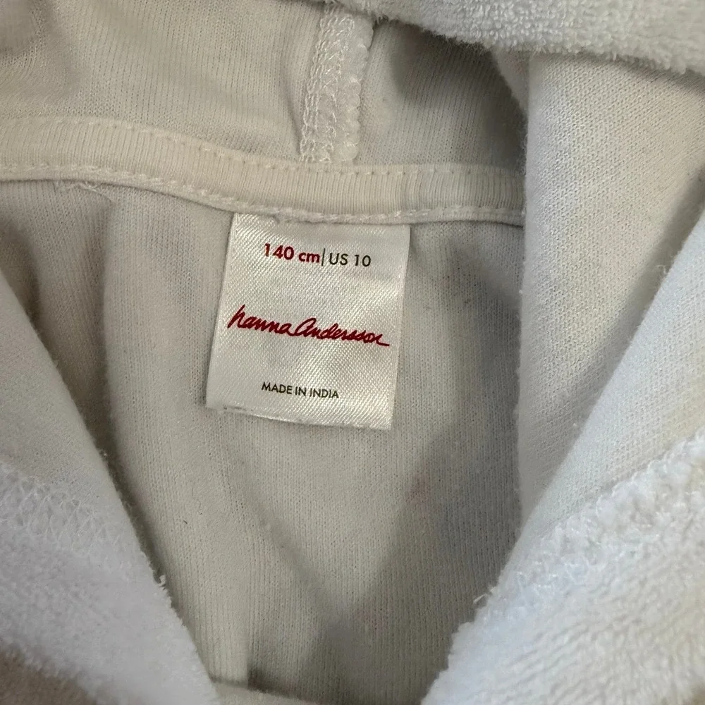 Hanna Andersson girls‎ white toweling hoodie dress 140/10